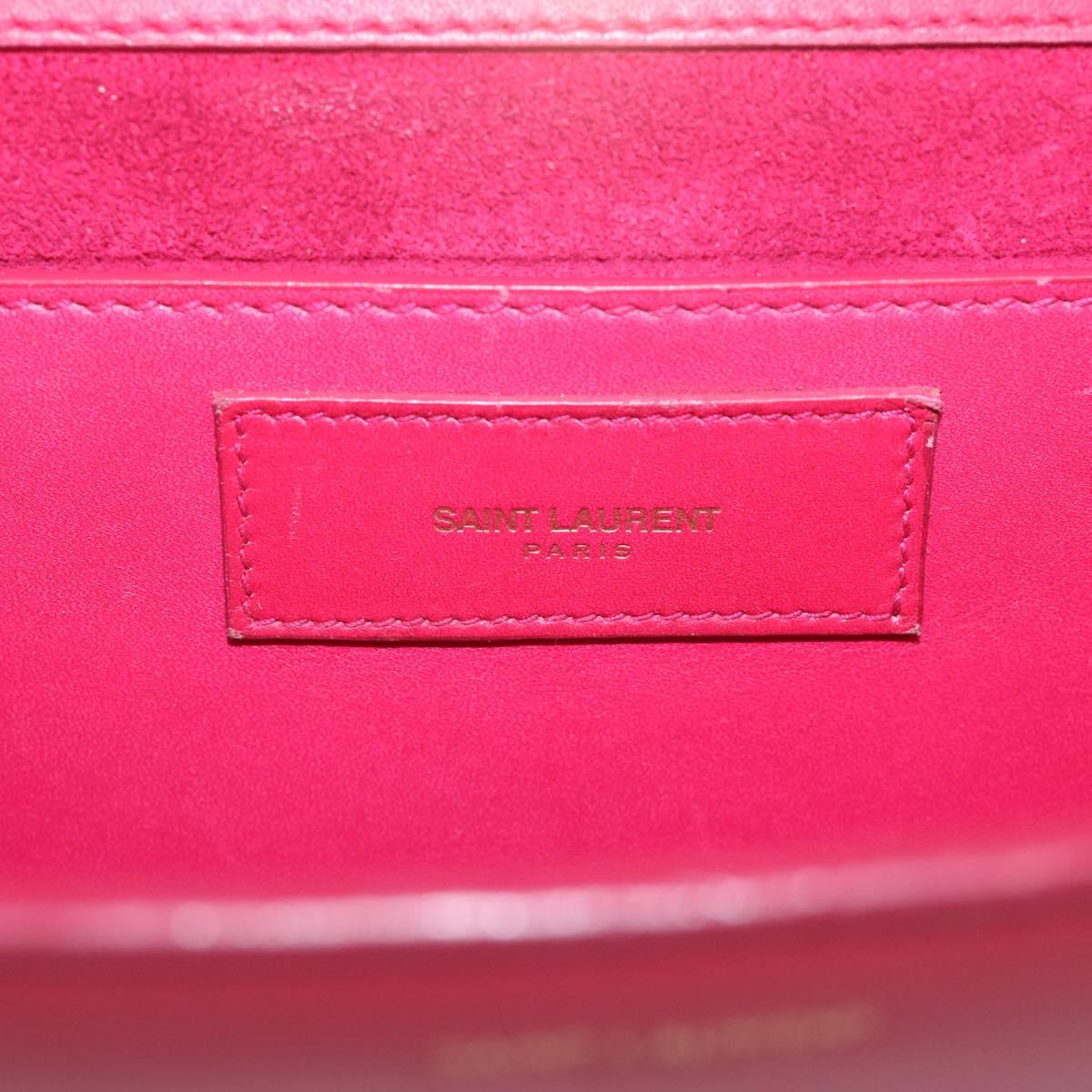 Saint Laurent Betty Chain Shoulder Bag Leather Pink Gold 314516 Auth ka6878A