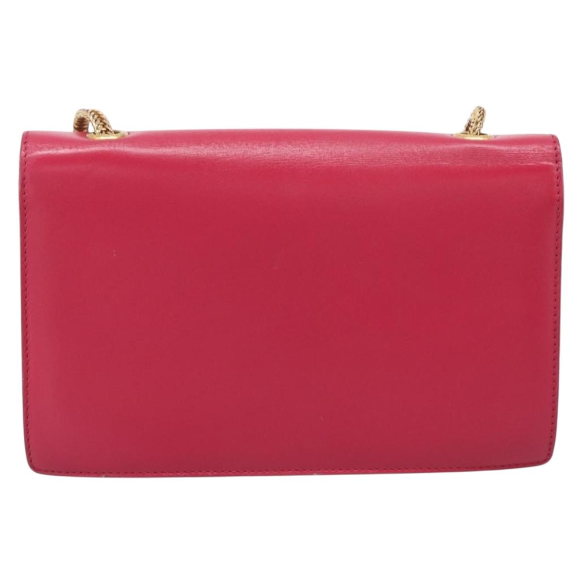 Saint Laurent Betty Chain Shoulder Bag Leather Pink Gold 314516 Auth ka6878A