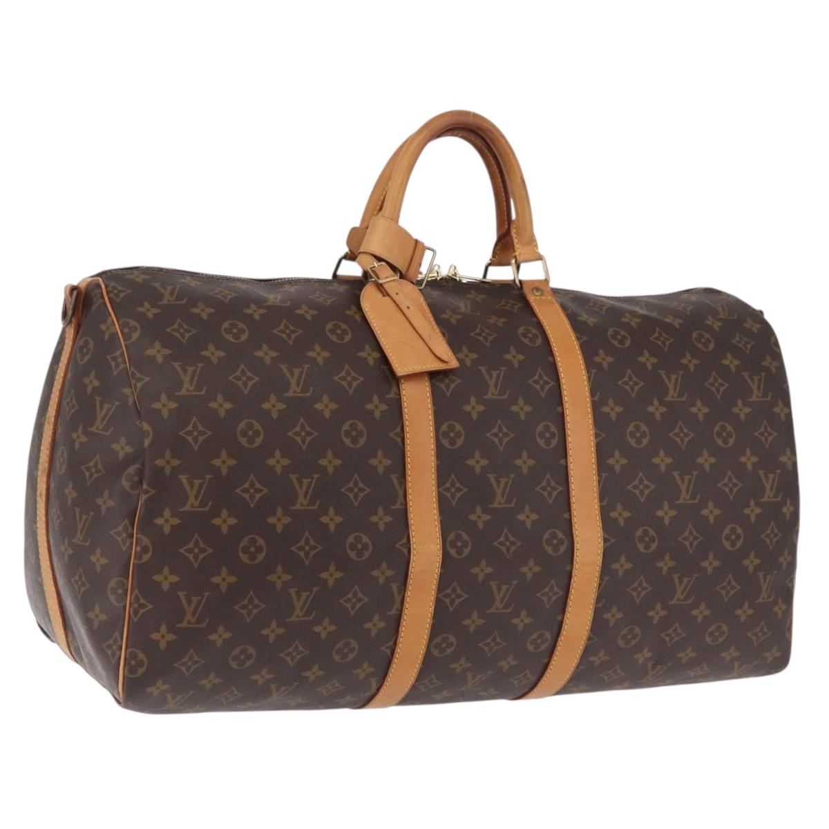 LOUIS VUITTON Monogram Keepall Bandouliere55 Boston Bag M41414 LV Auth ka6880