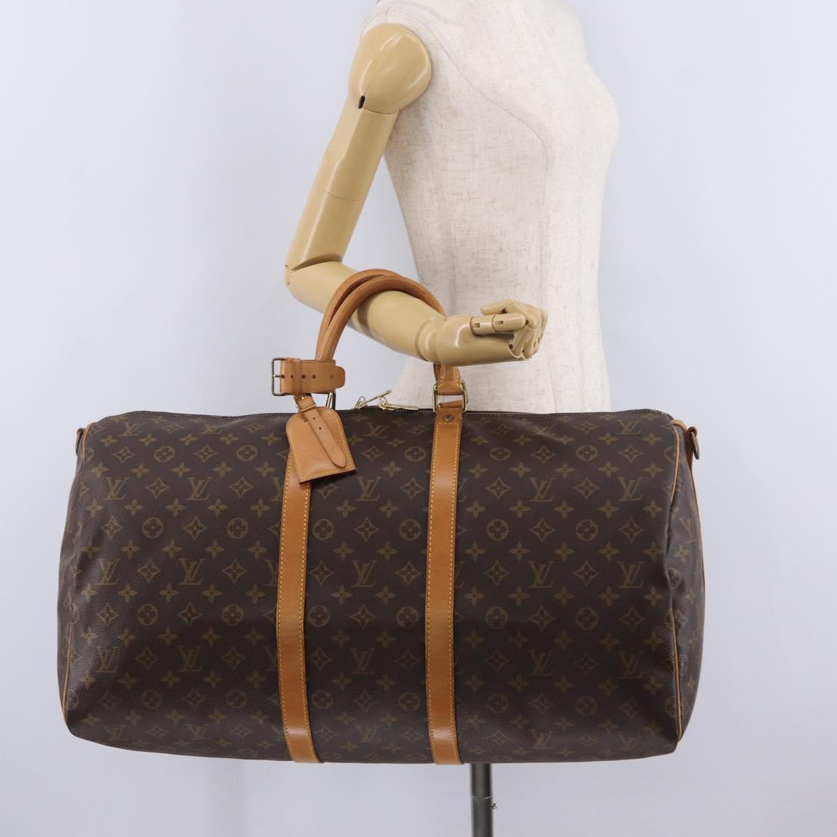 LOUIS VUITTON Monogram Keepall Bandouliere55 Boston Bag M41414 LV Auth ka6880
