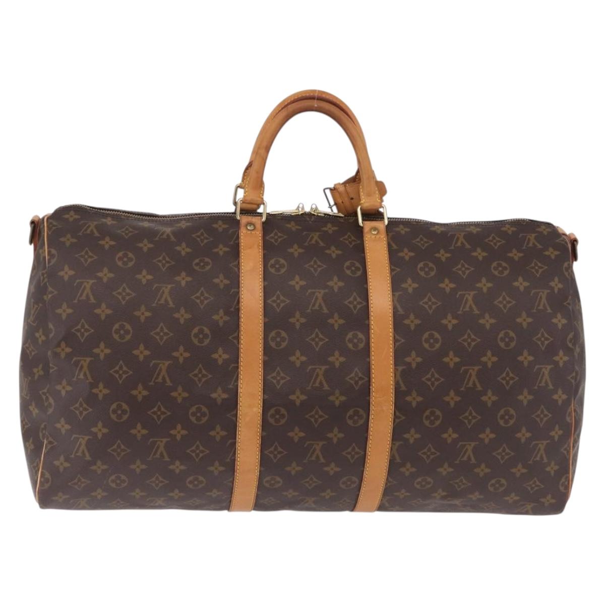 LOUIS VUITTON Monogram Keepall Bandouliere55 Boston Bag M41414 LV Auth ka6880