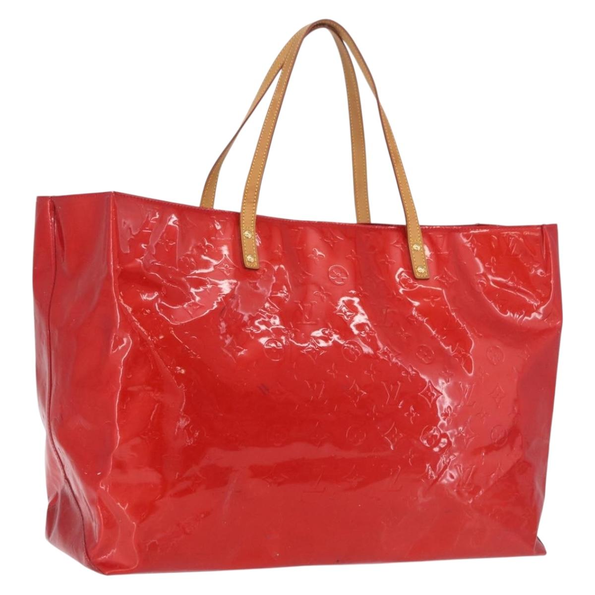 LOUIS VUITTON Monogram Vernis Reade GM Tote Bag Red M91084 LV Auth ka6881