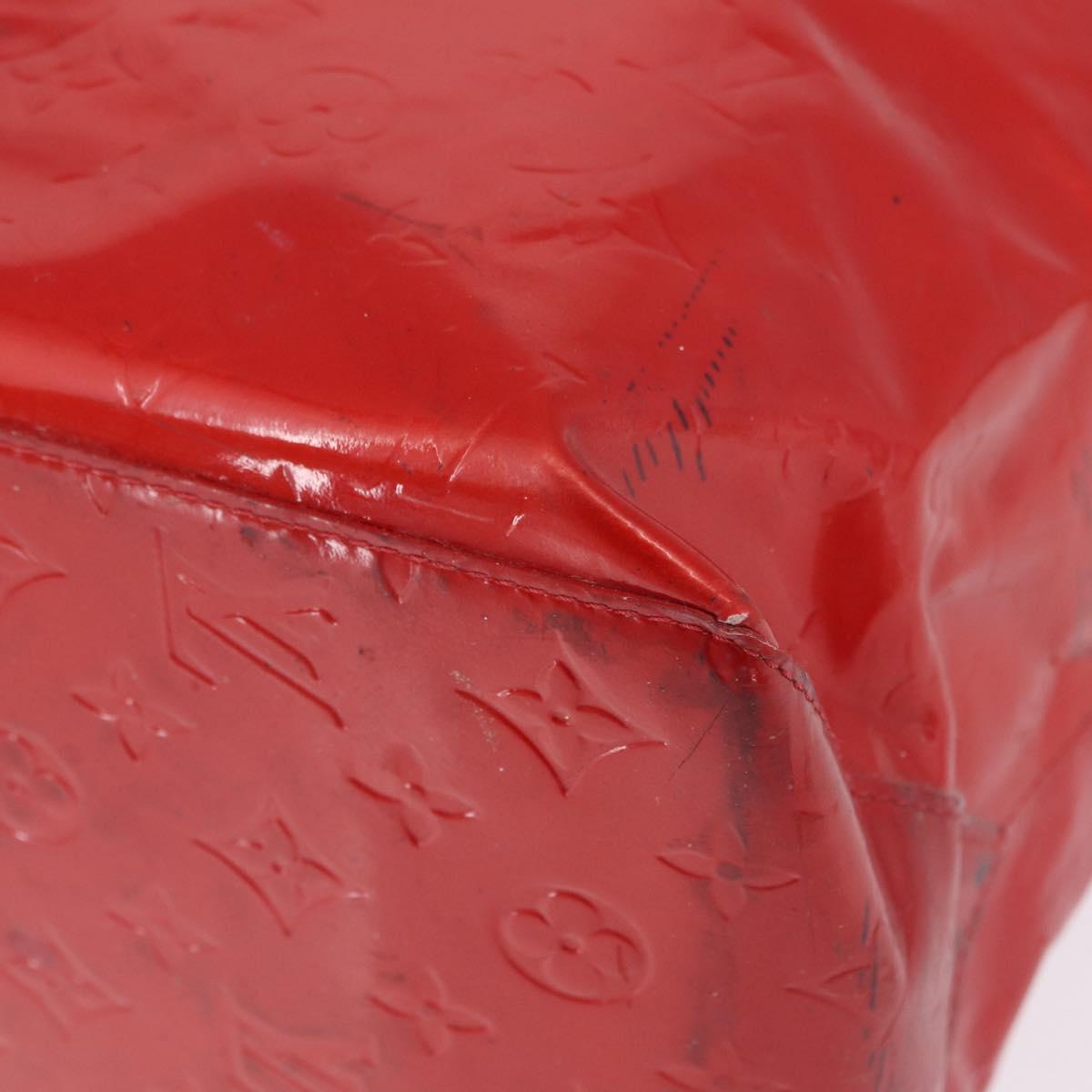 LOUIS VUITTON Monogram Vernis Reade GM Tote Bag Red M91084 LV Auth ka6881