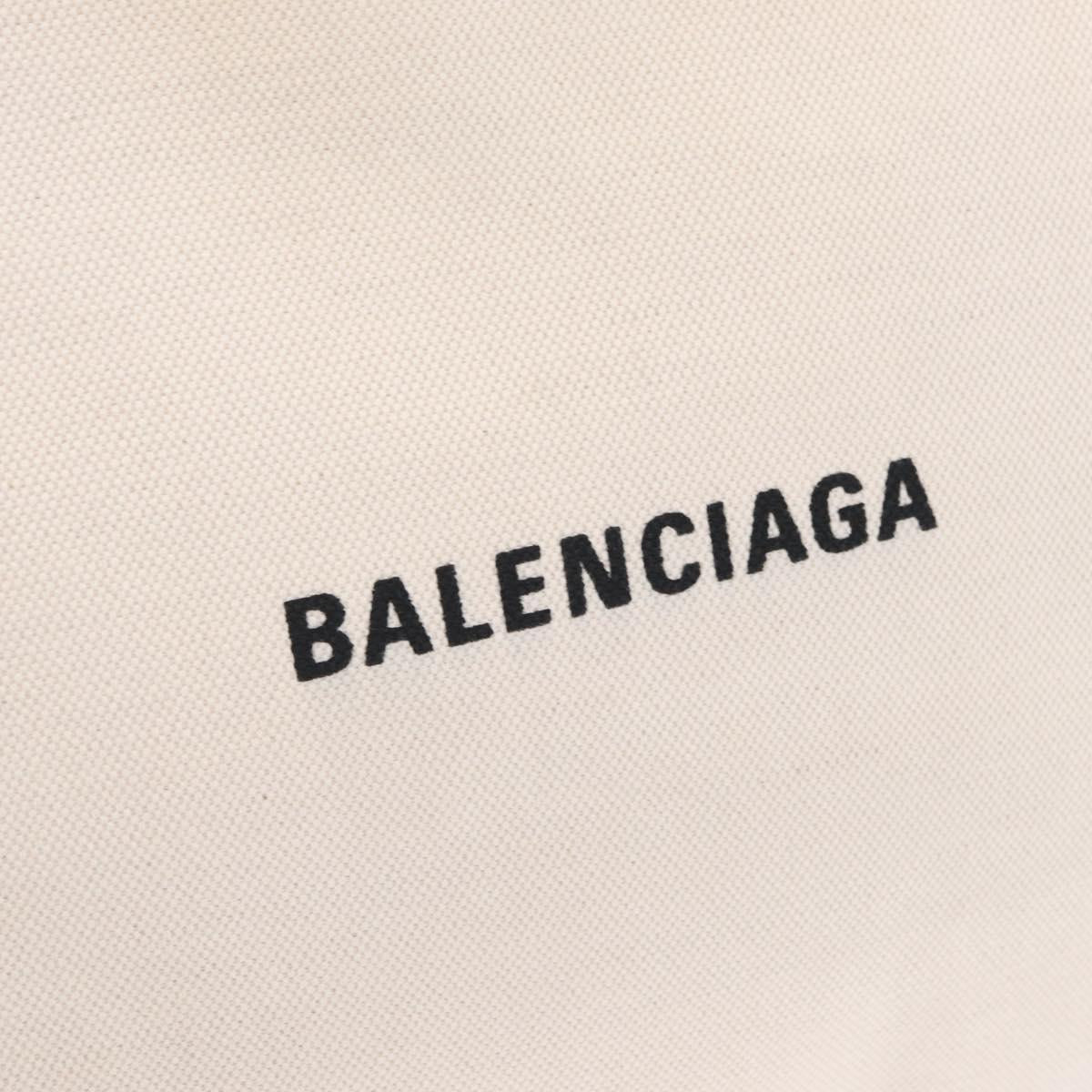 Balenciaga Everyday East West Tote Bag Canvas White Silver 618284 Auth ka6882