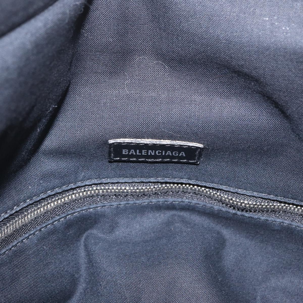 Balenciaga Everyday East West Tote Bag Canvas White Silver 618284 Auth ka6882