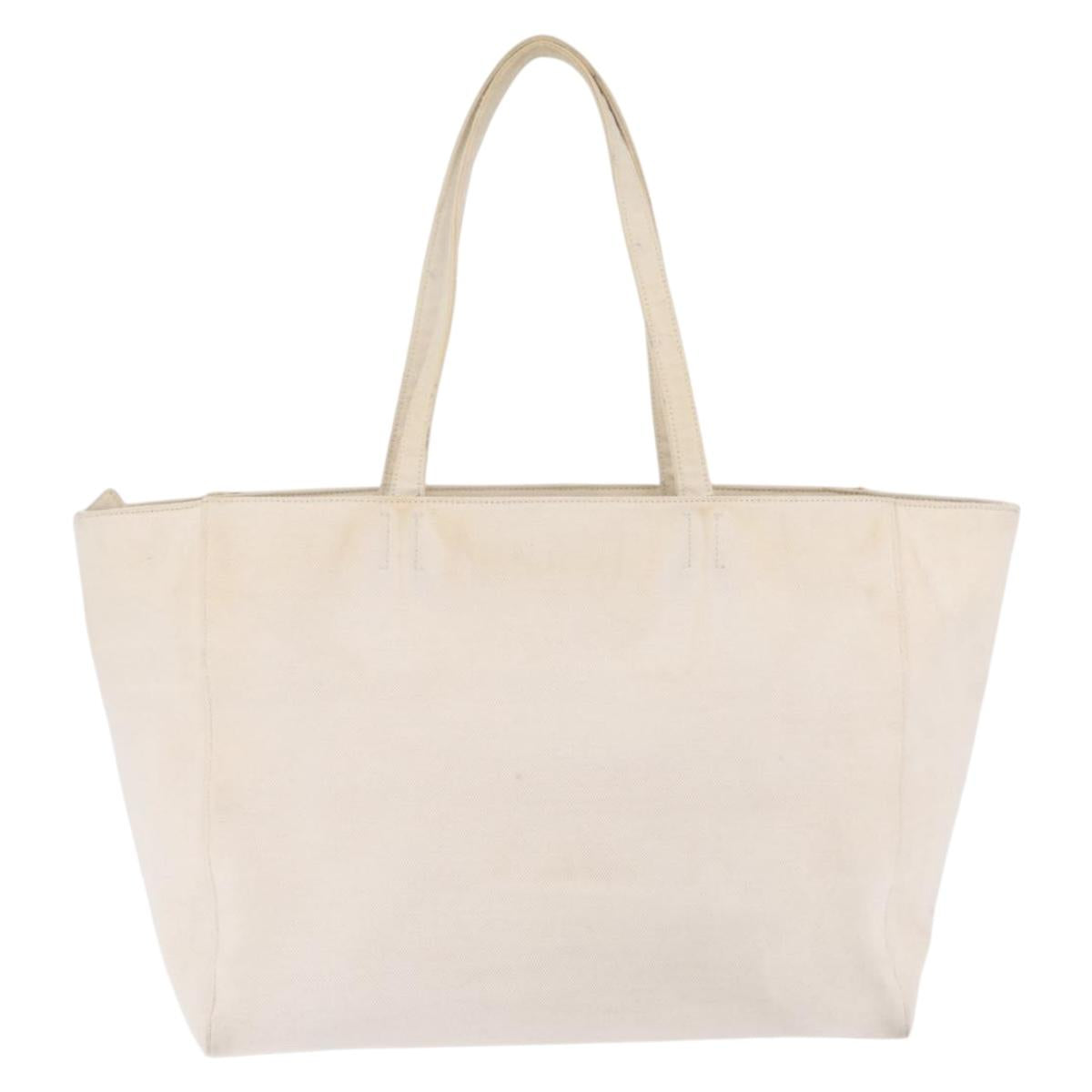 Balenciaga Everyday East West Tote Bag Canvas White Silver 618284 Auth ka6882