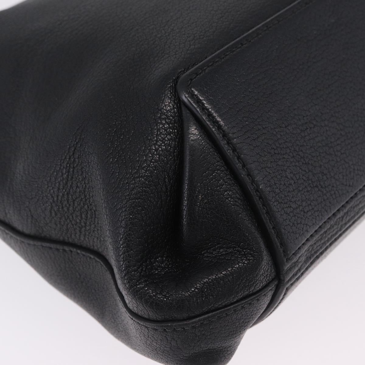 Miu Miu Tote Bag Leather Black Gold Auth ka6883V