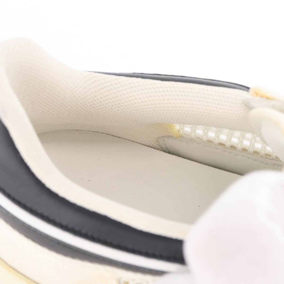 LOUIS VUITTON Sneakers Canvas Leather 7 White LV Auth ka6887