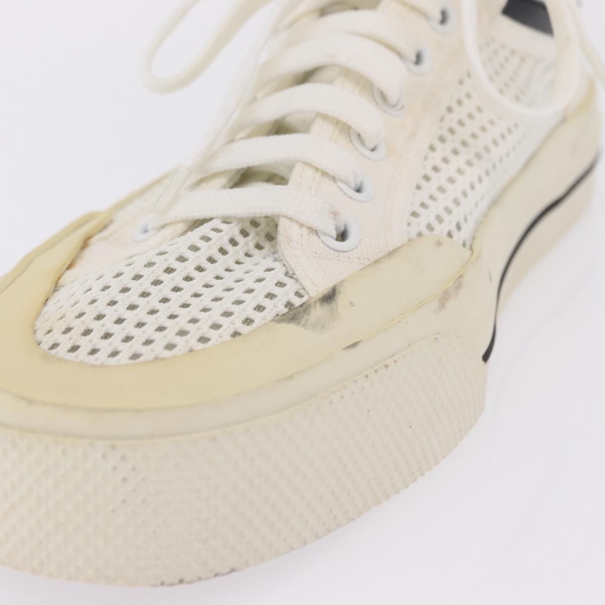 LOUIS VUITTON Sneakers Canvas Leather 7 White LV Auth ka6887