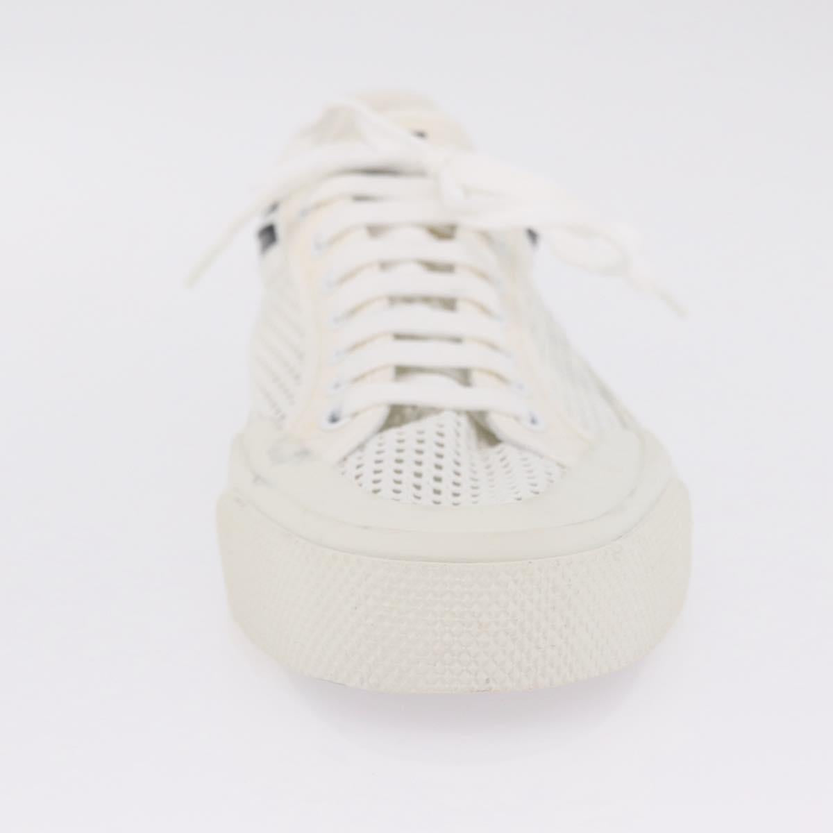 LOUIS VUITTON Sneakers Canvas Leather 7 White LV Auth ka6887