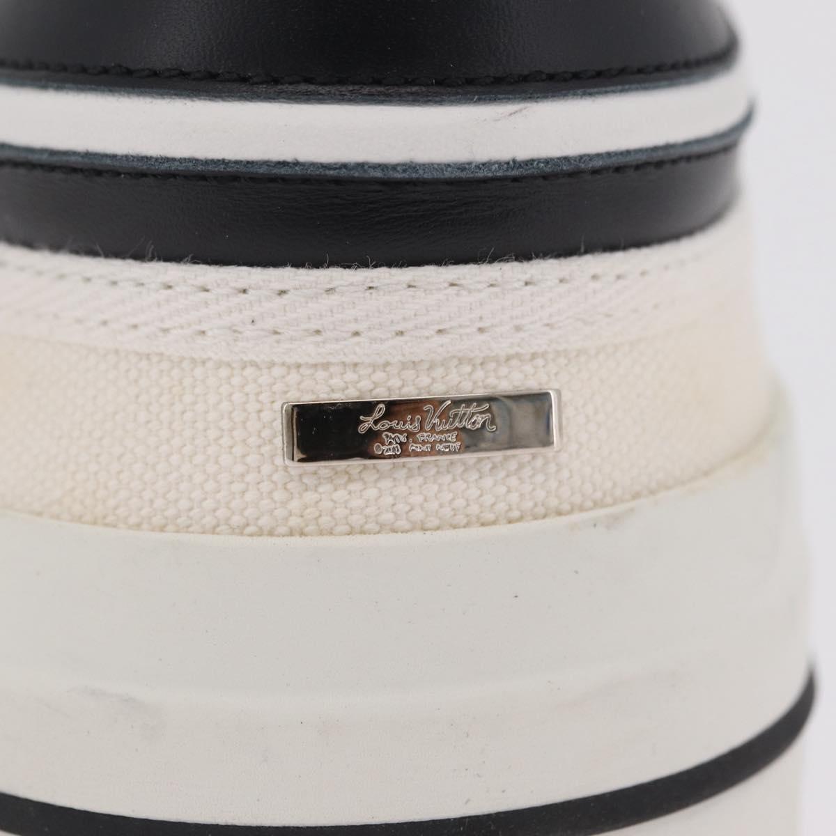 LOUIS VUITTON Sneakers Canvas Leather 7 White LV Auth ka6887