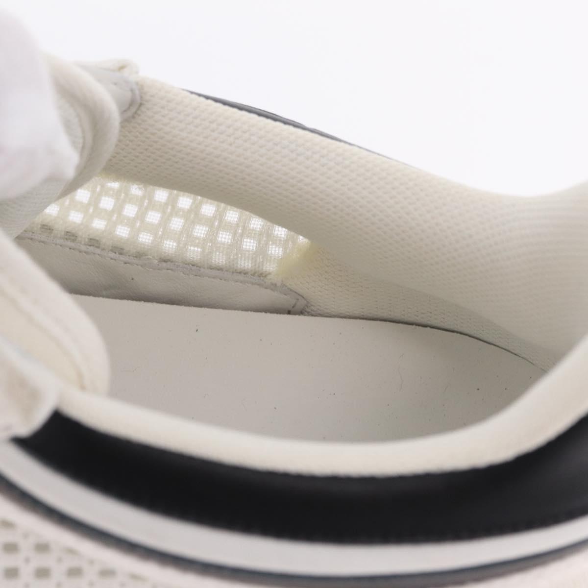 LOUIS VUITTON Sneakers Canvas Leather 7 White LV Auth ka6887