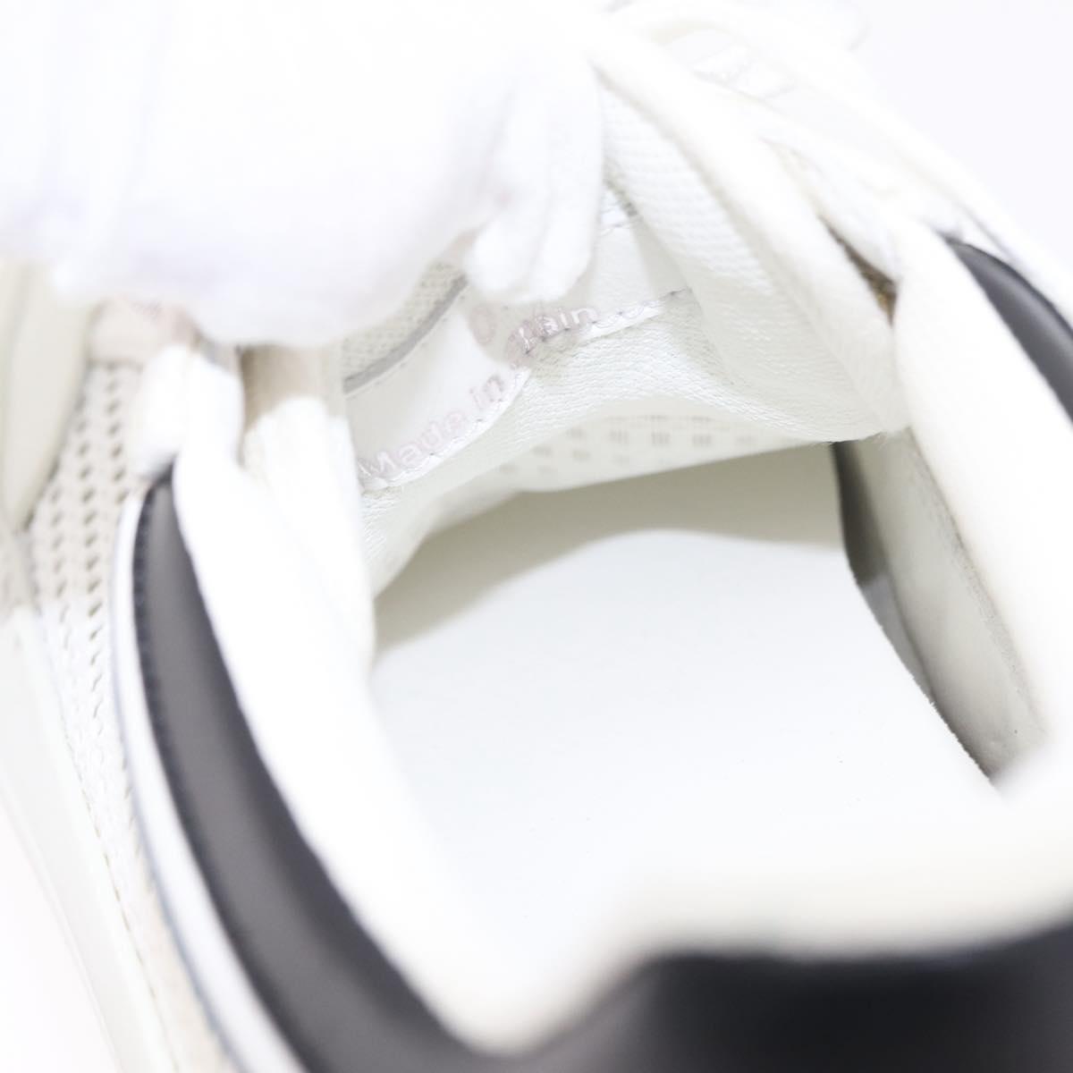 LOUIS VUITTON Sneakers Canvas Leather 7 White LV Auth ka6887