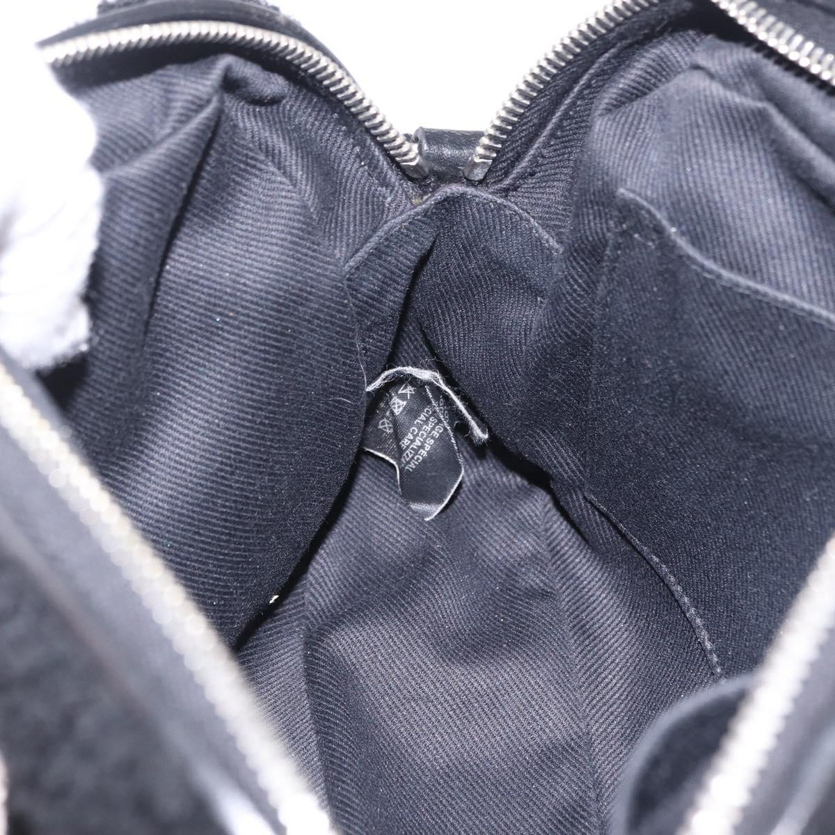 Saint Laurent Lou Camera Bag Leather Mouton Black Silver Auth ka6888A