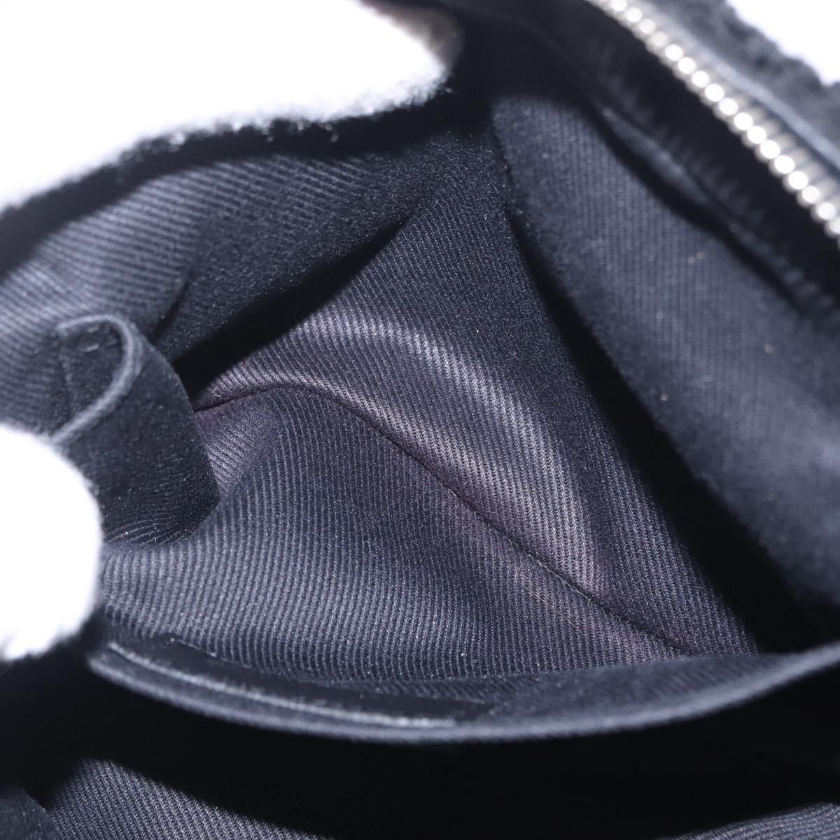 Saint Laurent Lou Camera Bag Leather Mouton Black Silver Auth ka6888A