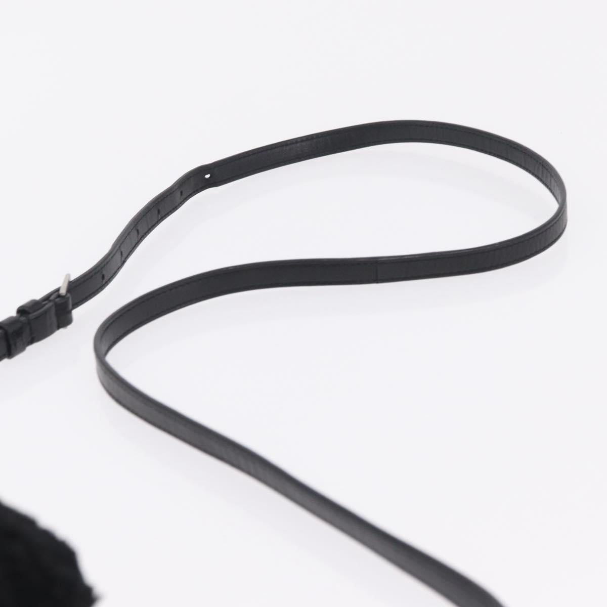 Saint Laurent Lou Camera Bag Leather Mouton Black Silver Auth ka6888A