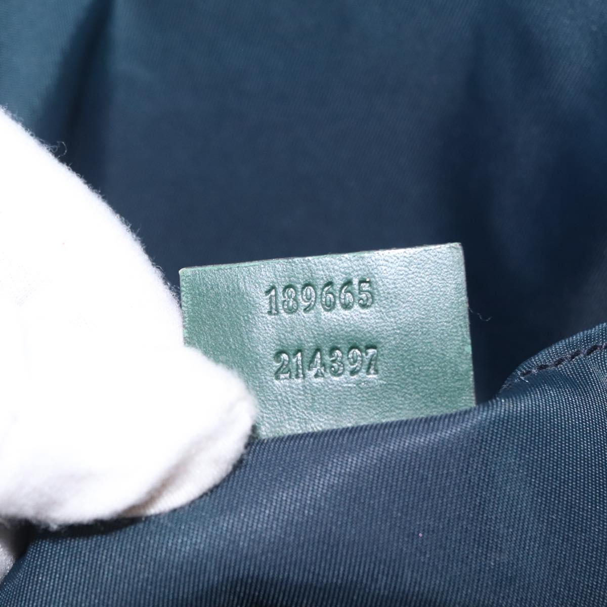GUCCI Tote Bag Nylon Navy Silver 189665 Auth ka6892