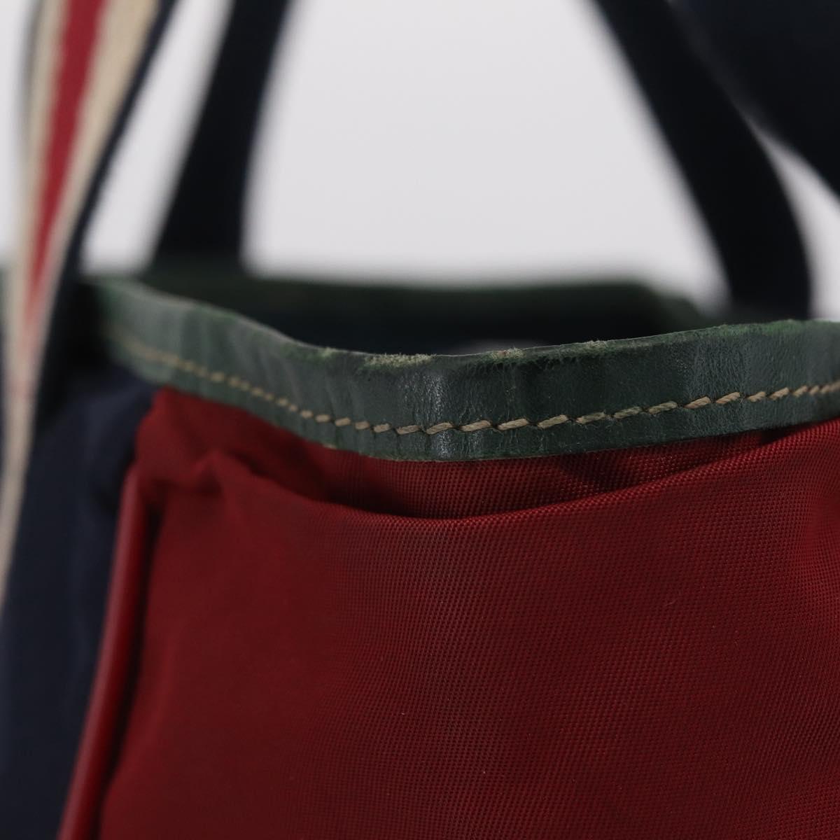 GUCCI Tote Bag Nylon Navy Silver 189665 Auth ka6892
