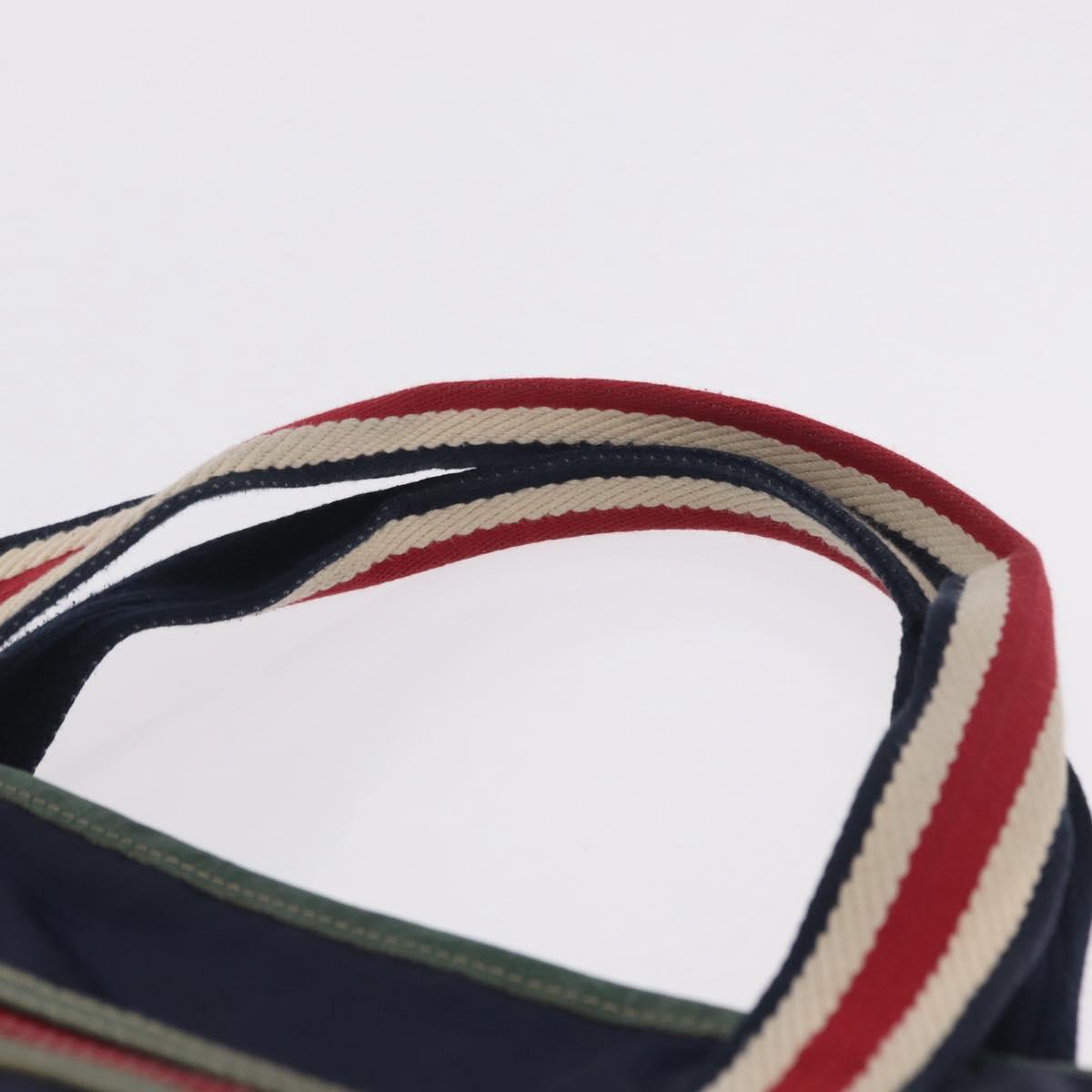 GUCCI Tote Bag Nylon Navy Silver 189665 Auth ka6892