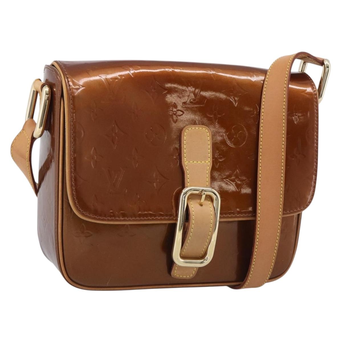 LOUIS VUITTON Monogram Vernis Christie GM Bag Bronze M91107 LV Auth ka6896A