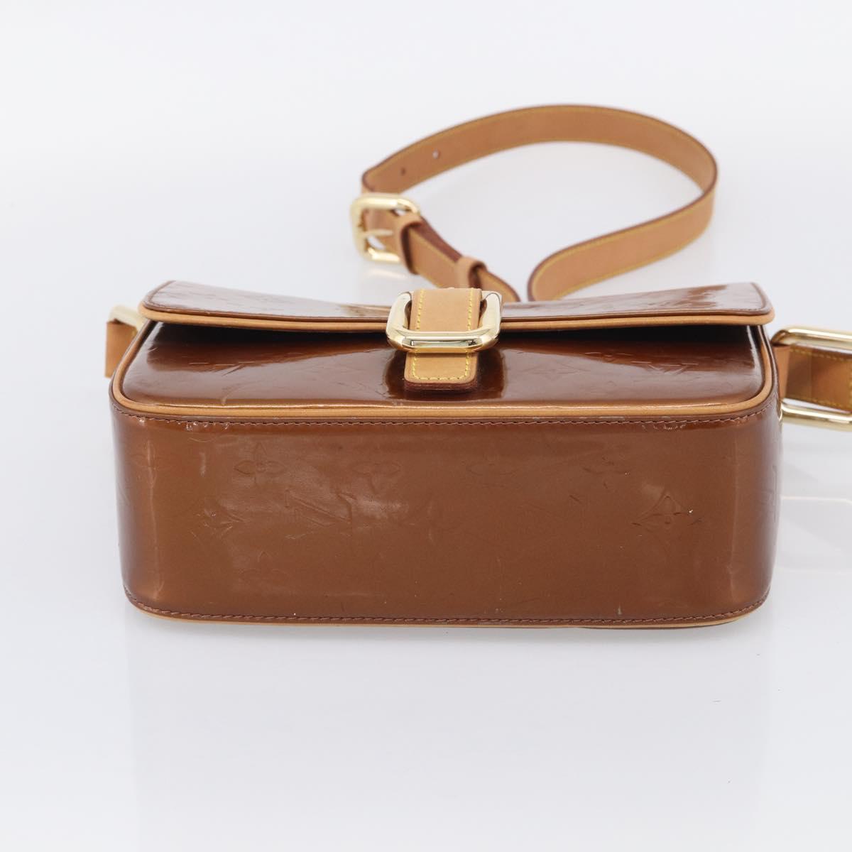 LOUIS VUITTON Monogram Vernis Christie GM Bag Bronze M91107 LV Auth ka6896A