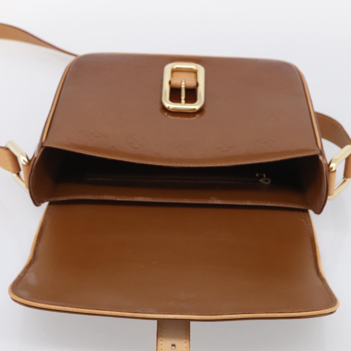 LOUIS VUITTON Monogram Vernis Christie GM Bag Bronze M91107 LV Auth ka6896A
