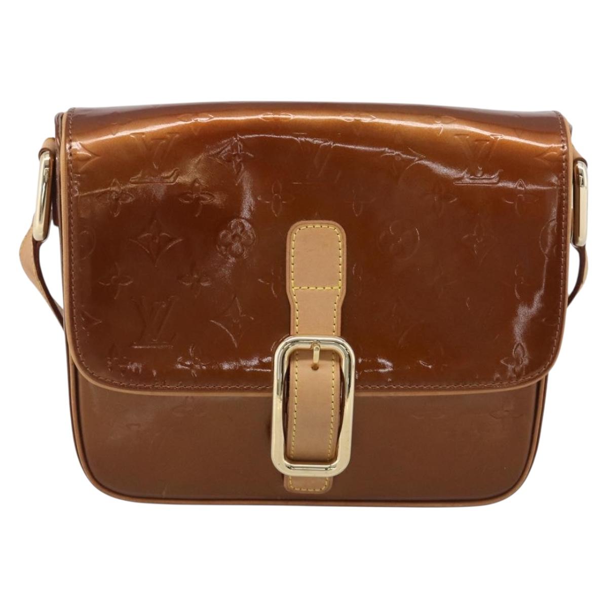LOUIS VUITTON Monogram Vernis Christie GM Bag Bronze M91107 LV Auth ka6896A