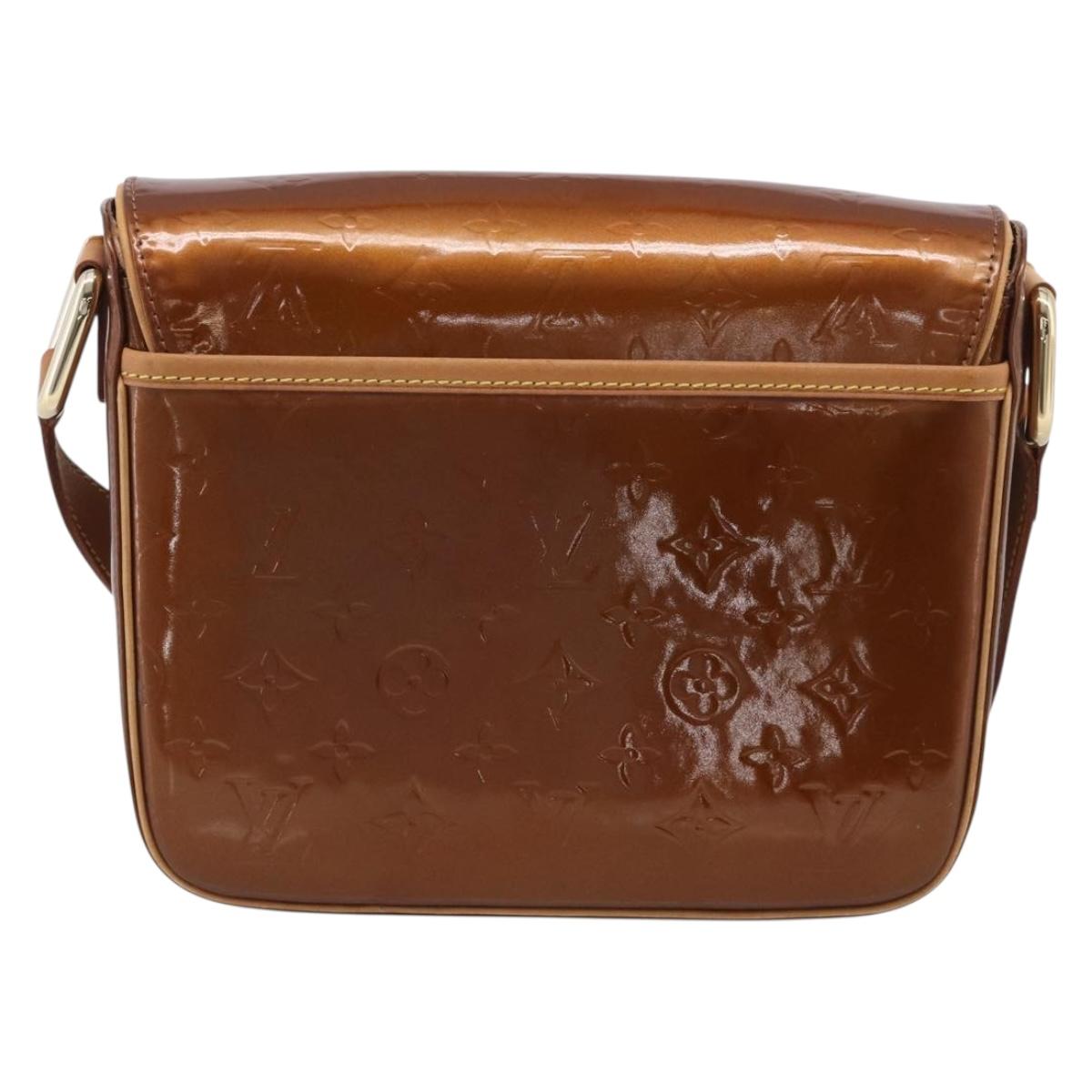 LOUIS VUITTON Monogram Vernis Christie GM Bag Bronze M91107 LV Auth ka6896A