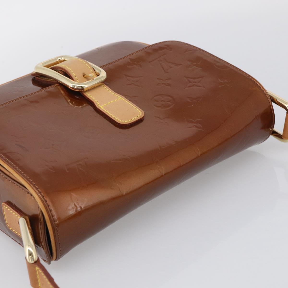 LOUIS VUITTON Monogram Vernis Christie GM Bag Bronze M91107 LV Auth ka6896A