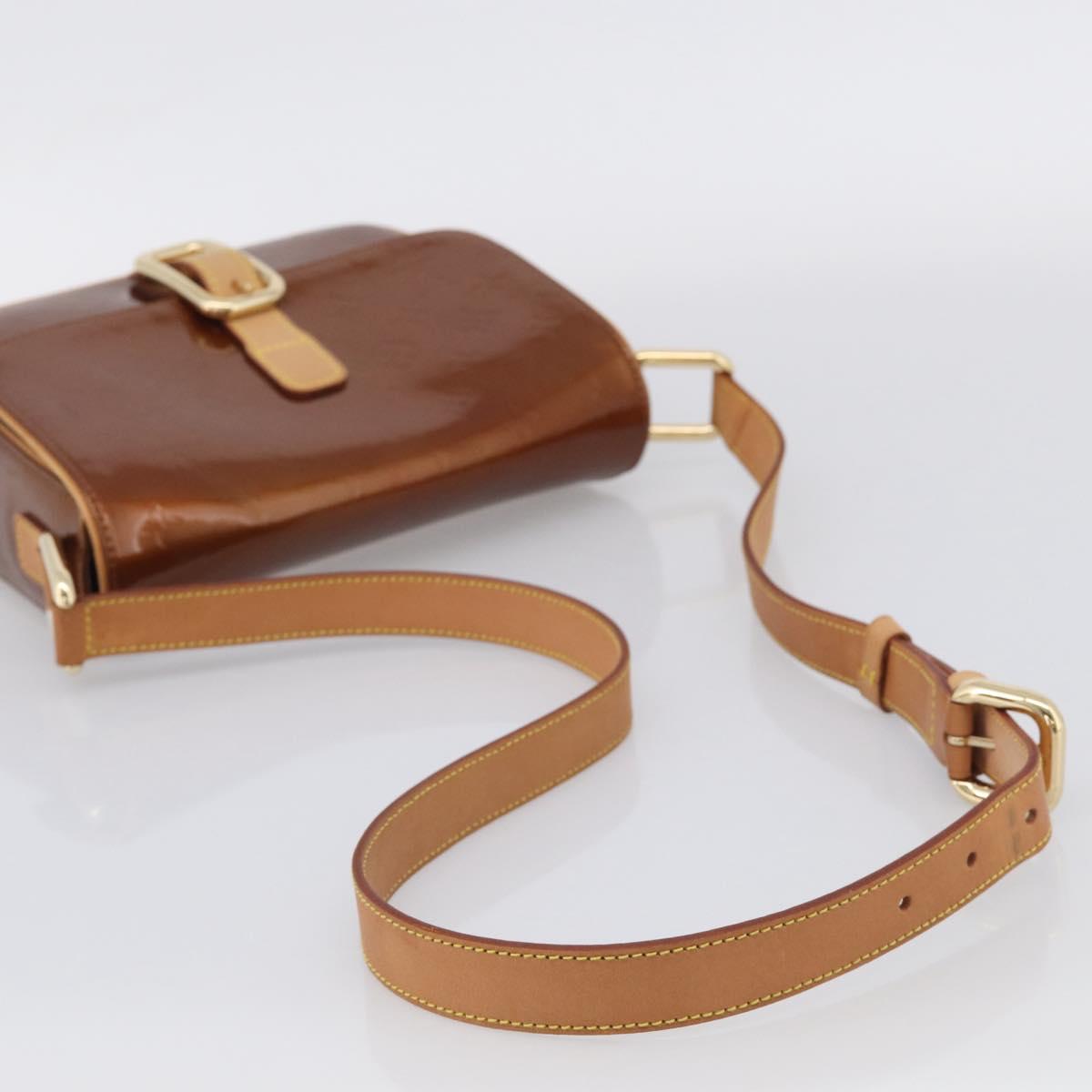 LOUIS VUITTON Monogram Vernis Christie GM Bag Bronze M91107 LV Auth ka6896A