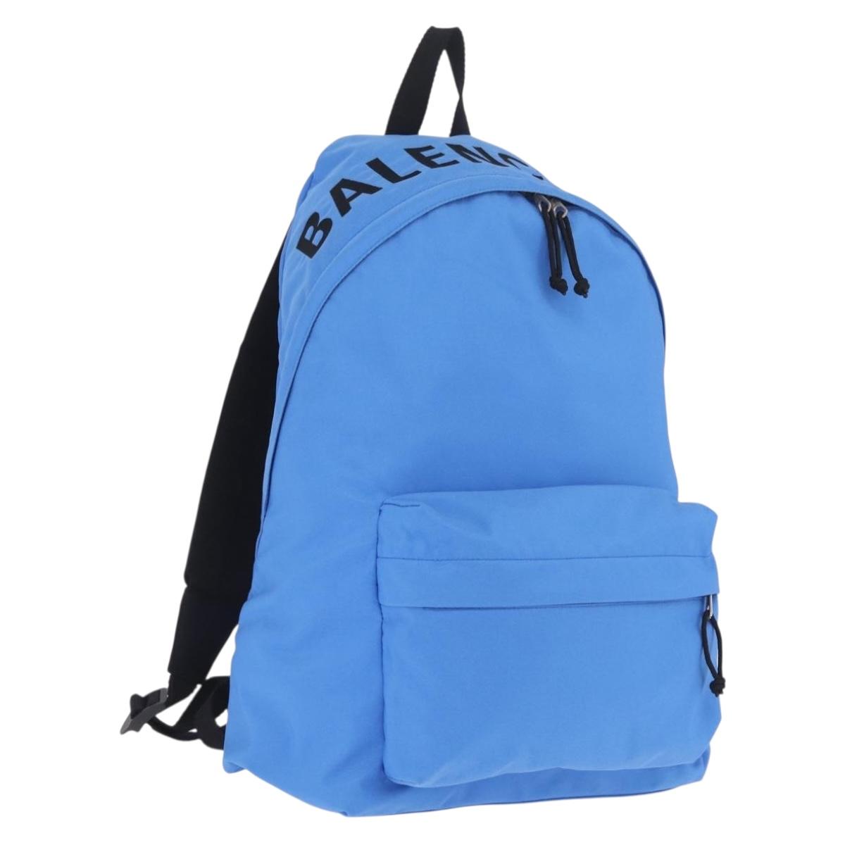 Balenciaga Backpack Canvas Blue Silver 507480 Auth ka6902A