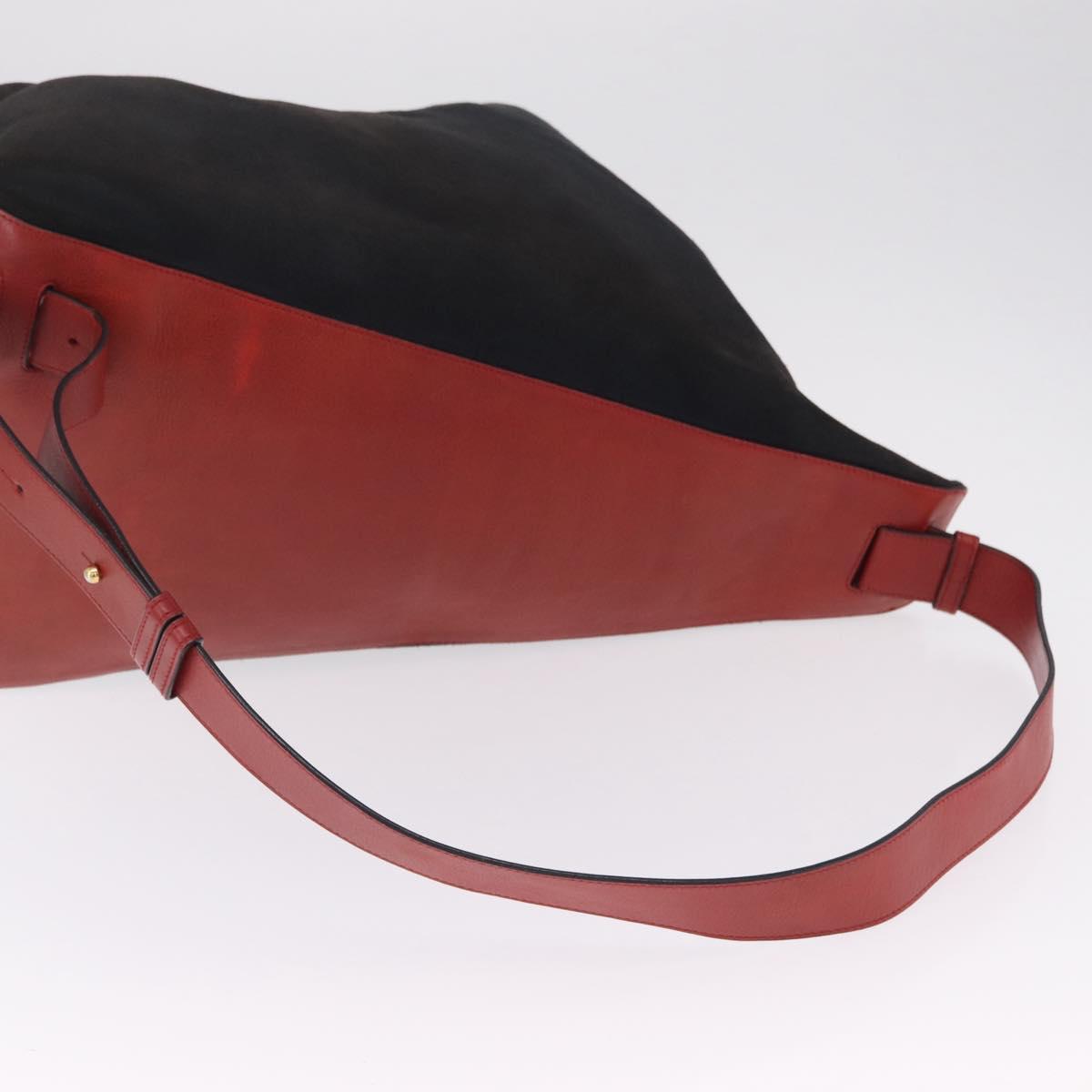 LOEWE Anton Shoulder Bag Suede Brown Gold Auth ka6903