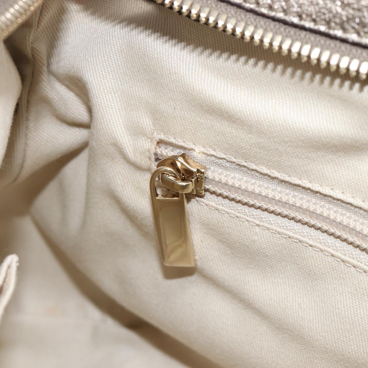 Salvatore Ferragamo Gancini Hand Bag Leather Gold Auth ka6904A