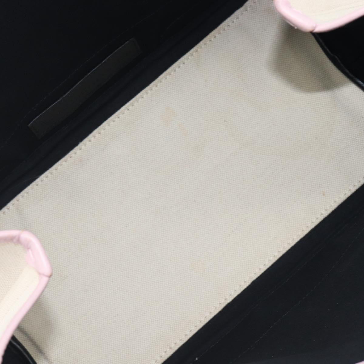 Balenciaga Navy Cabas Hand Bag Canvas Pink Silver 339933 Auth ka6905A