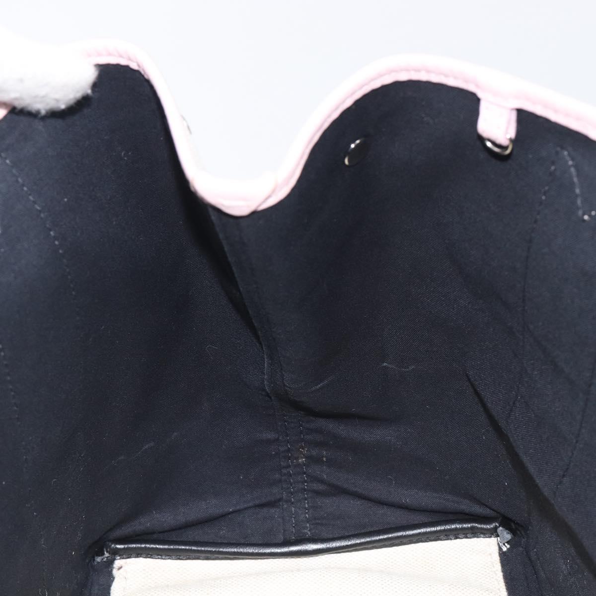 Balenciaga Navy Cabas Hand Bag Canvas Pink Silver 339933 Auth ka6905A