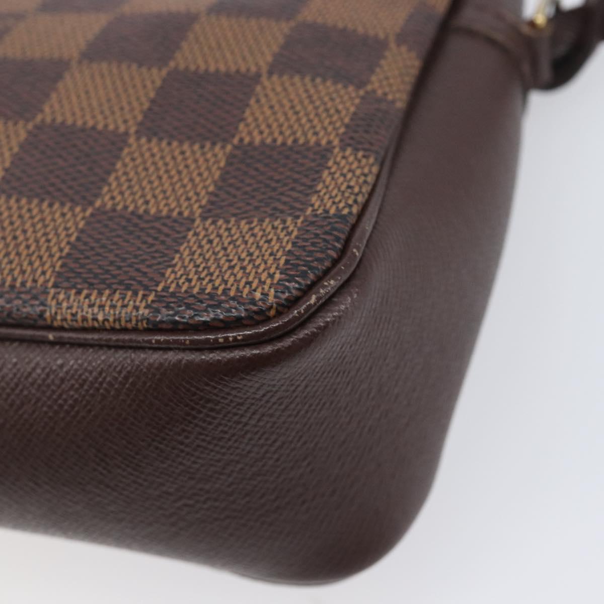LOUIS VUITTON Damier Ebene Trousse Makeup Pouch N51982 LV Auth ka6907