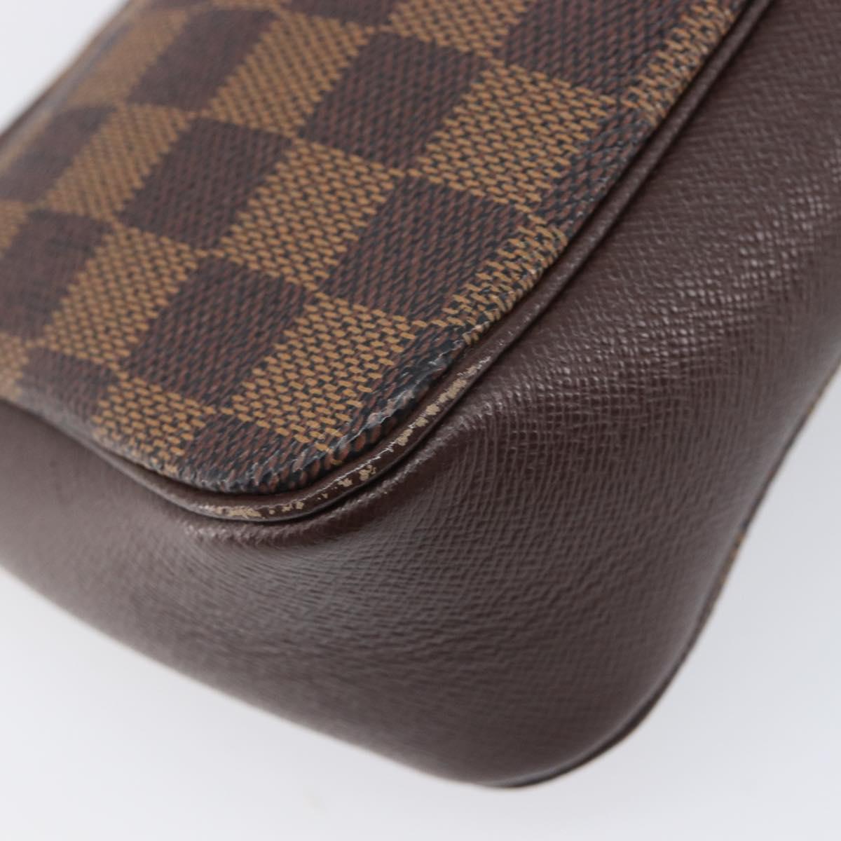 LOUIS VUITTON Damier Ebene Trousse Makeup Pouch N51982 LV Auth ka6907