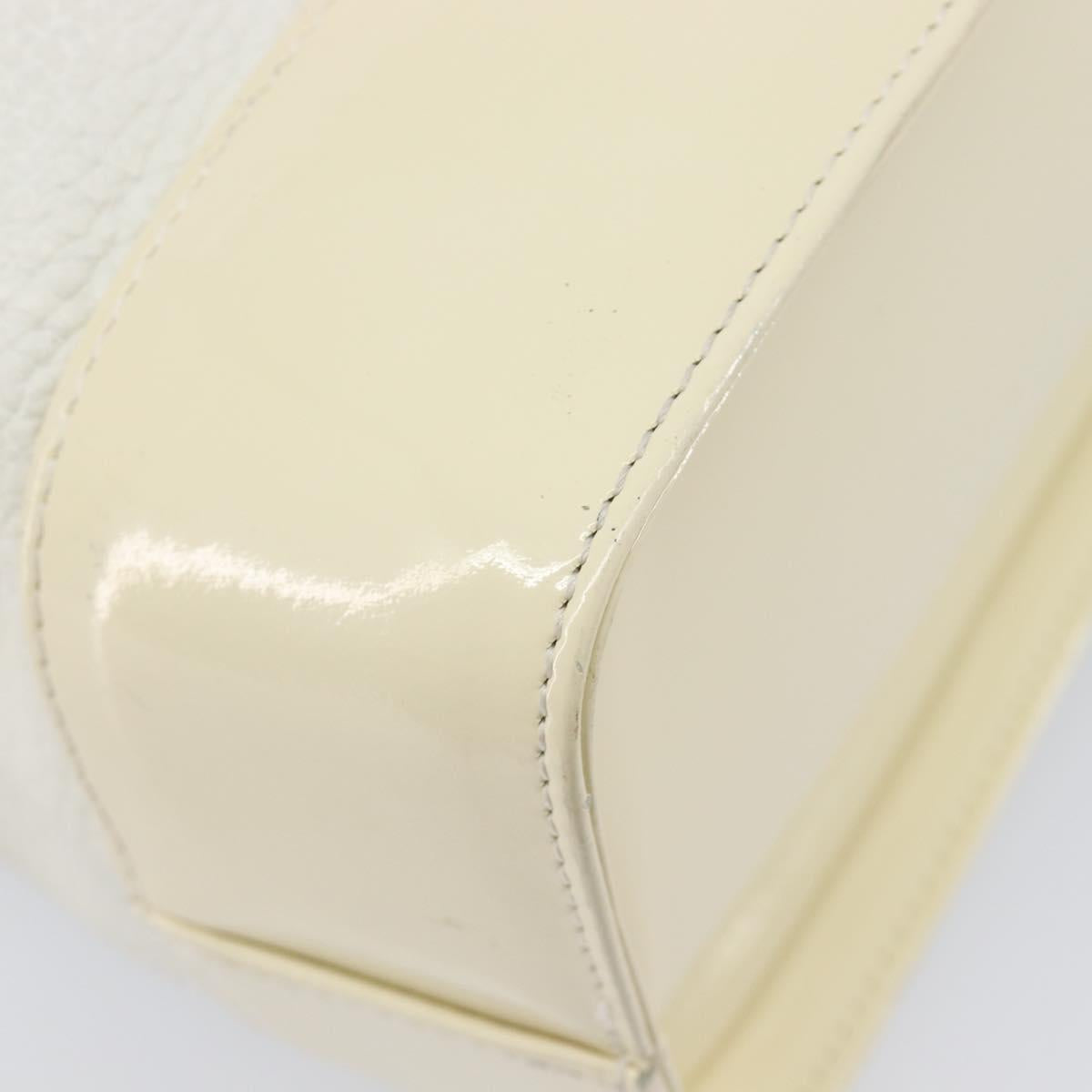 Gianni Versace Sunburst Tote Bag Leather White Gold Auth ka6908A