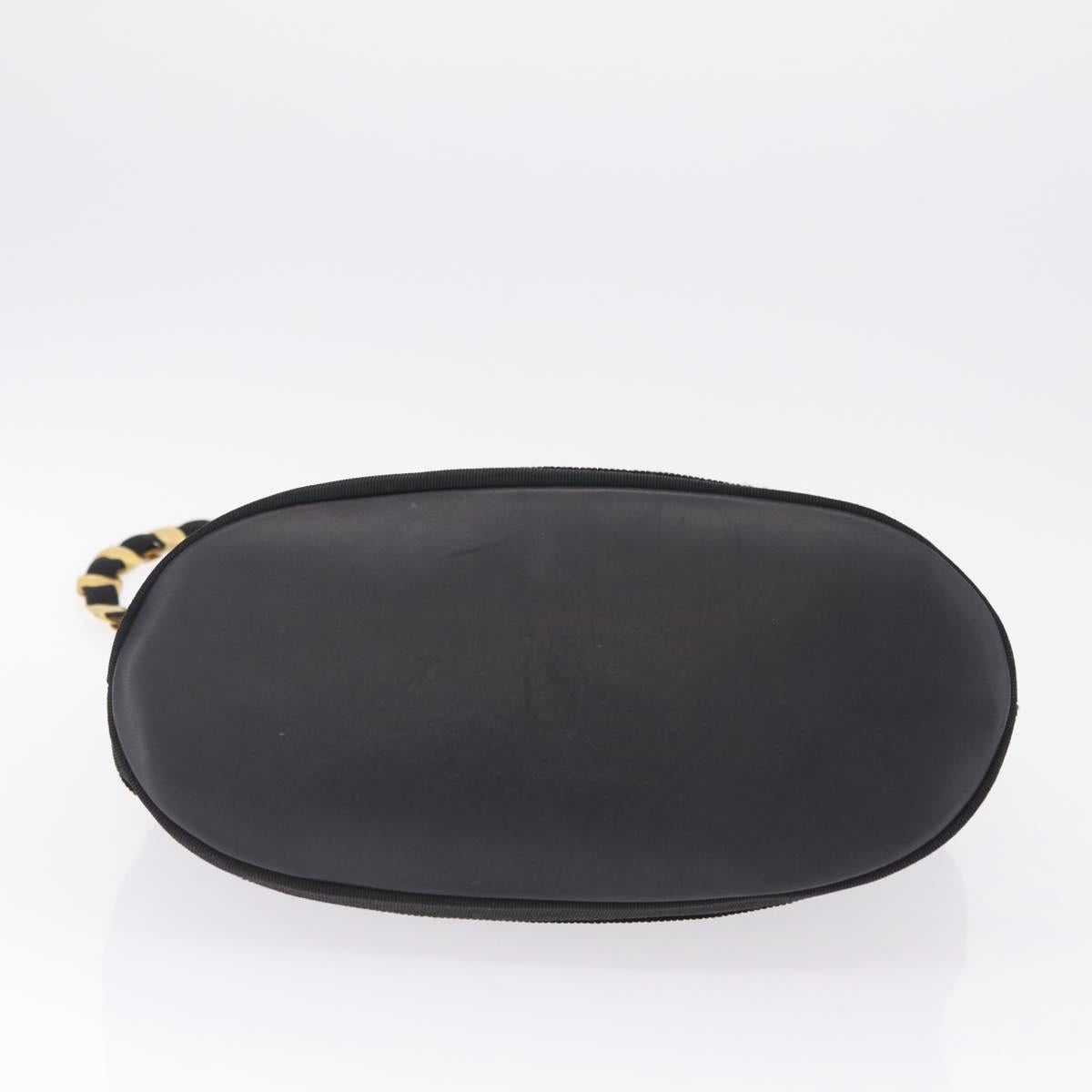 Salvatore Ferragamo Vala Shoulder Bag Canvas Black Gold Auth ka6909
