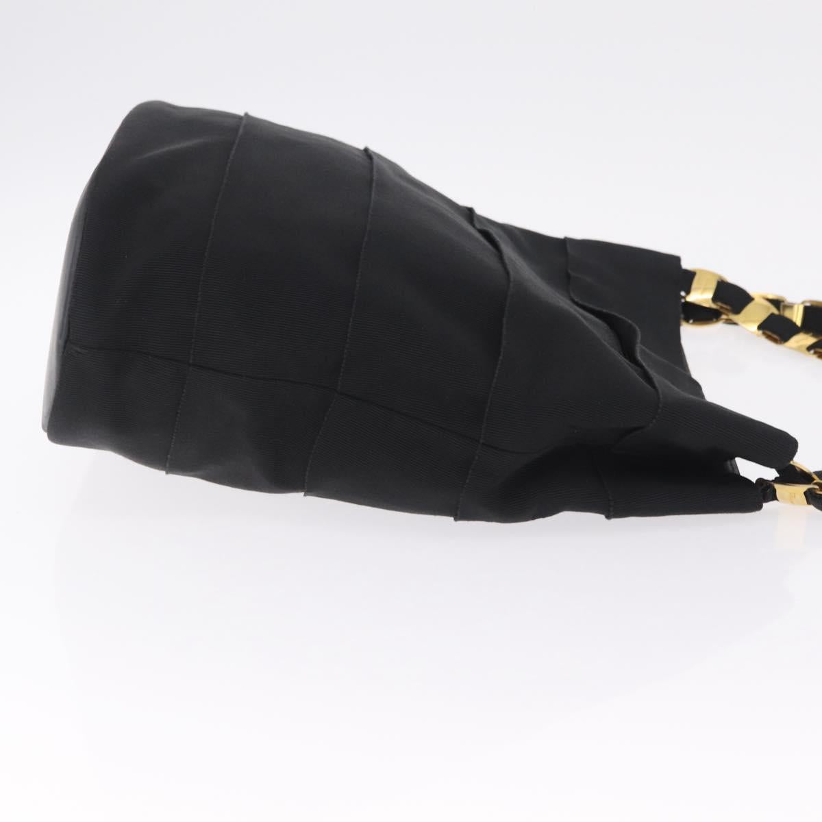 Salvatore Ferragamo Vala Shoulder Bag Canvas Black Gold Auth ka6909