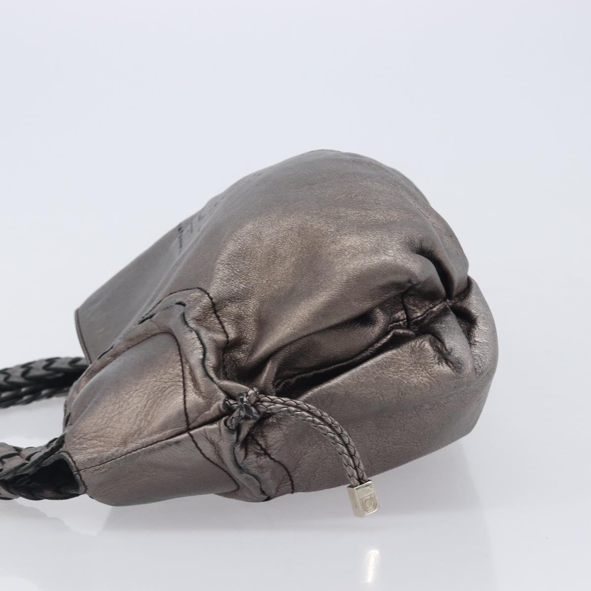Salvatore Ferragamo Hand Bag Leather Bronze Auth ka6910