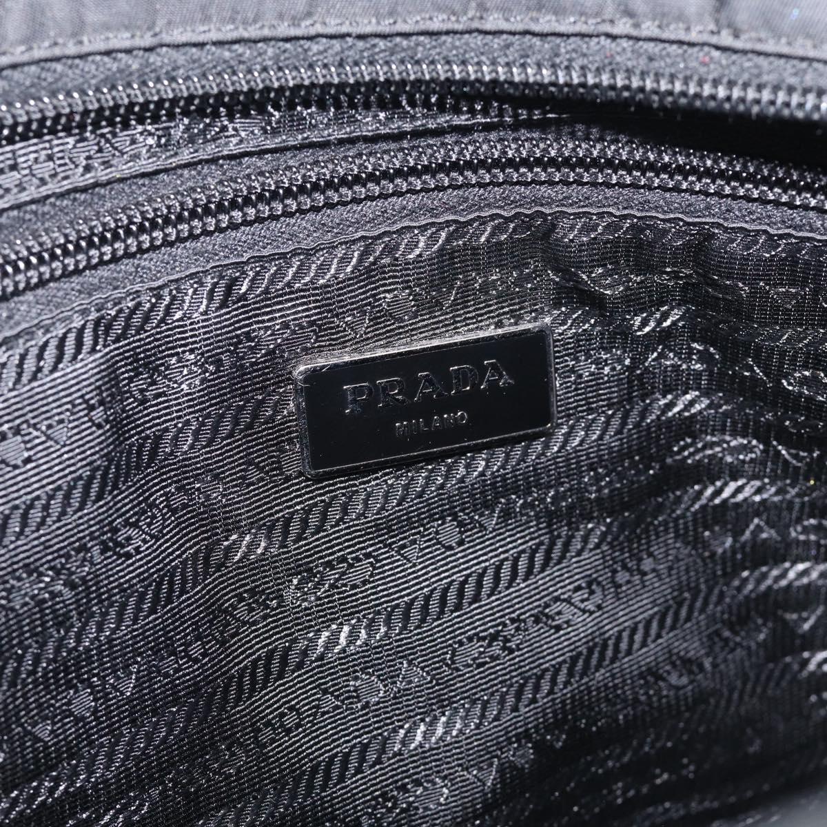 PRADA Shoulder Bag Nylon Black Silver Auth ka6912