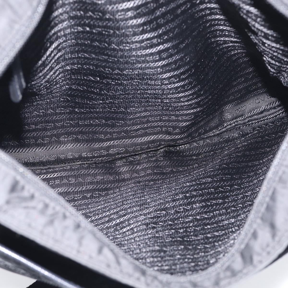 PRADA Shoulder Bag Nylon Black Silver Auth ka6912