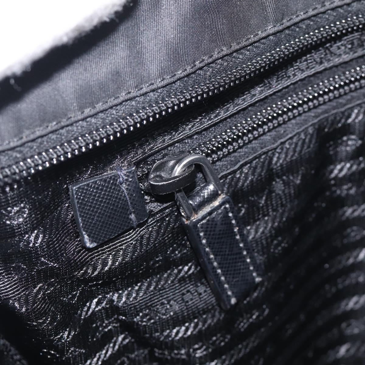 PRADA Shoulder Bag Nylon Black Silver Auth ka6912
