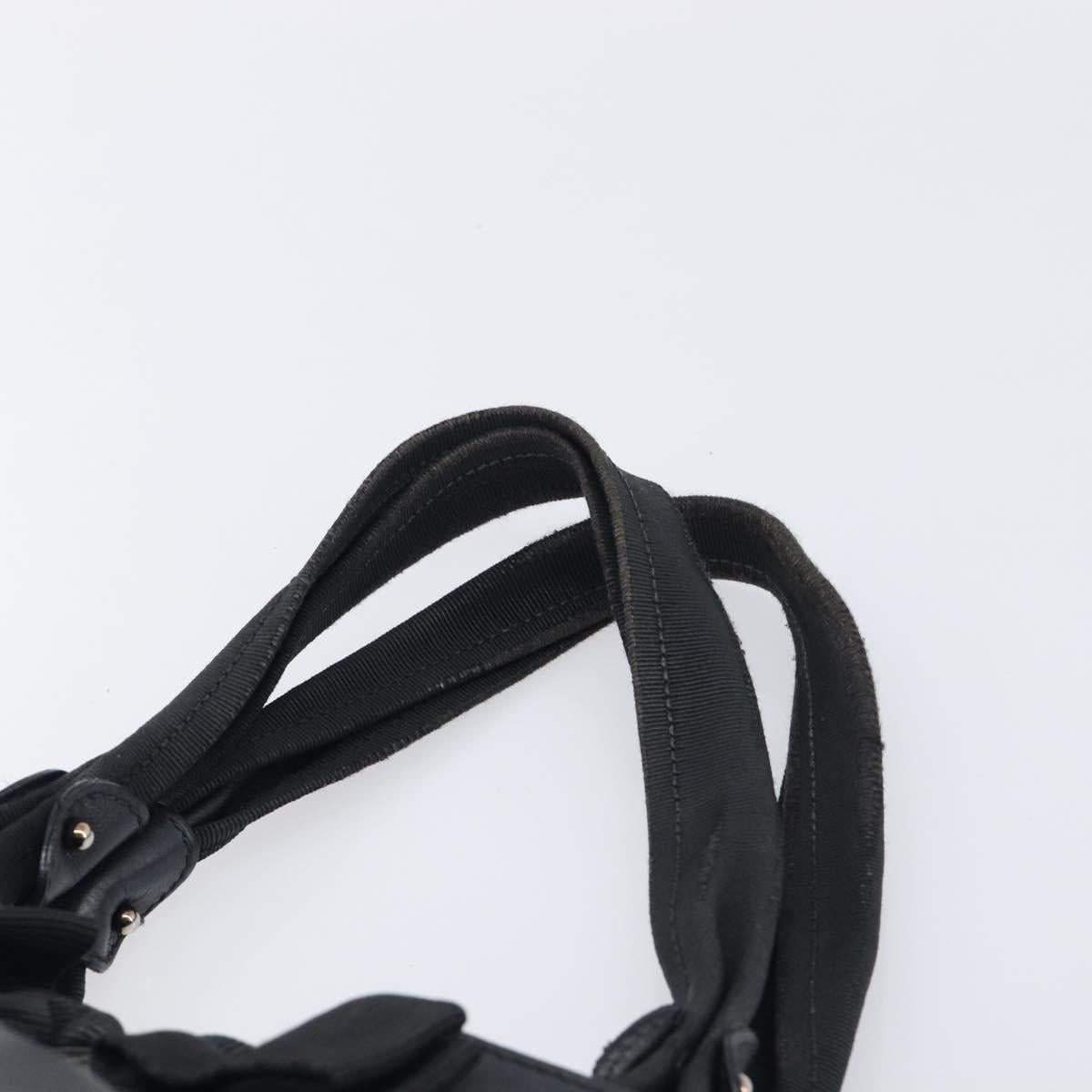 Salvatore Ferragamo Vara Ribbon Hand Bag Leather Black Gold Auth ka6913
