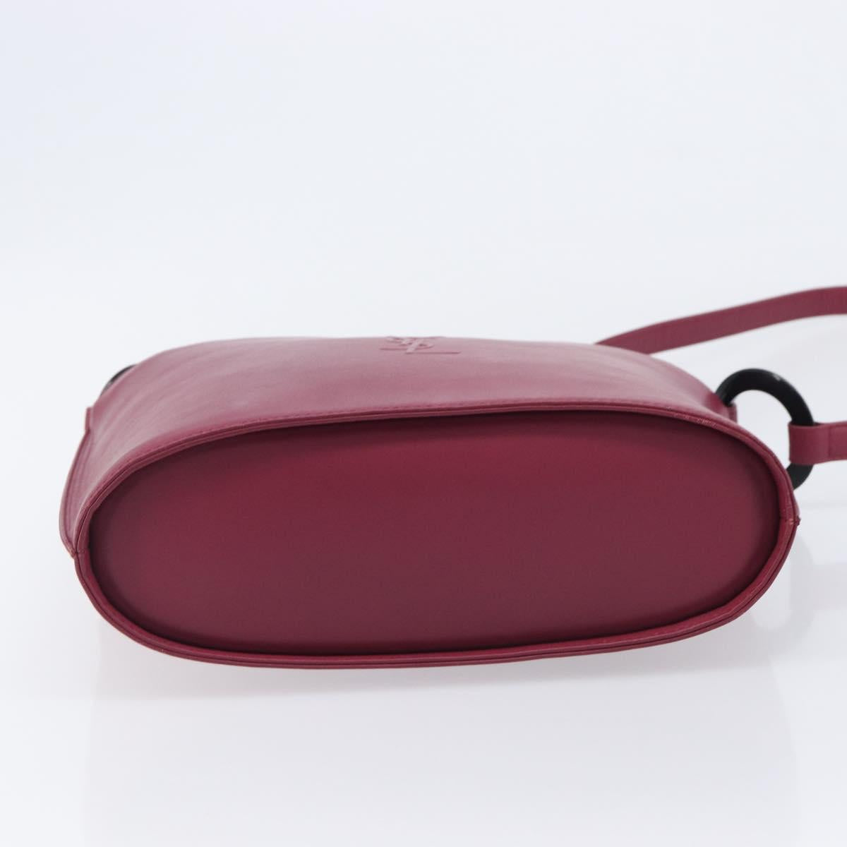 Saint Laurent Shoulder Bag Leather Bordeaux Auth ka6915A