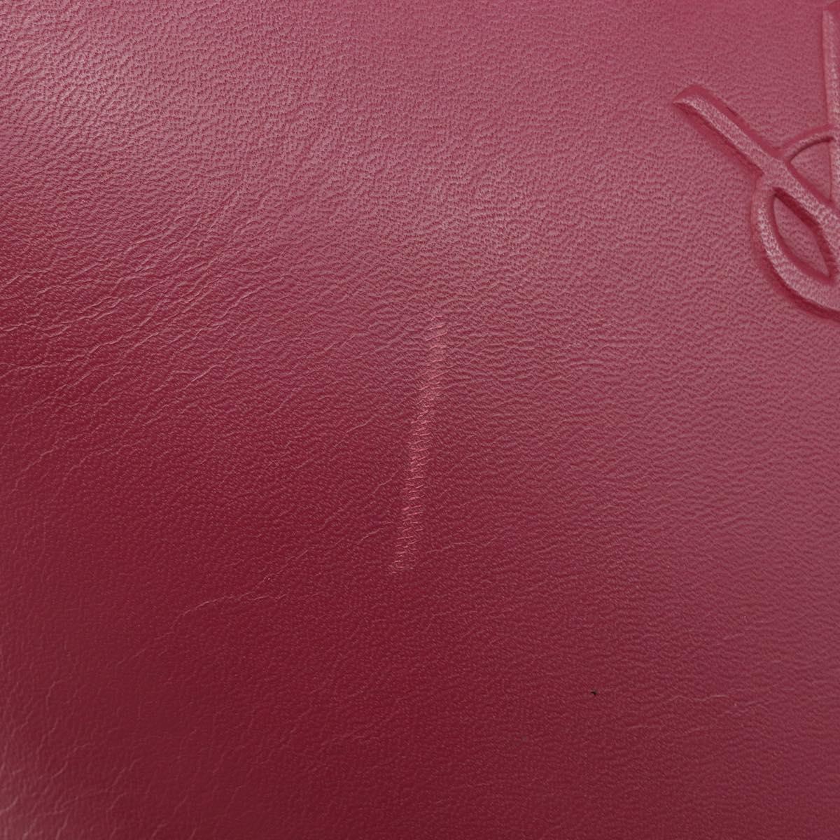 Saint Laurent Shoulder Bag Leather Bordeaux Auth ka6915A