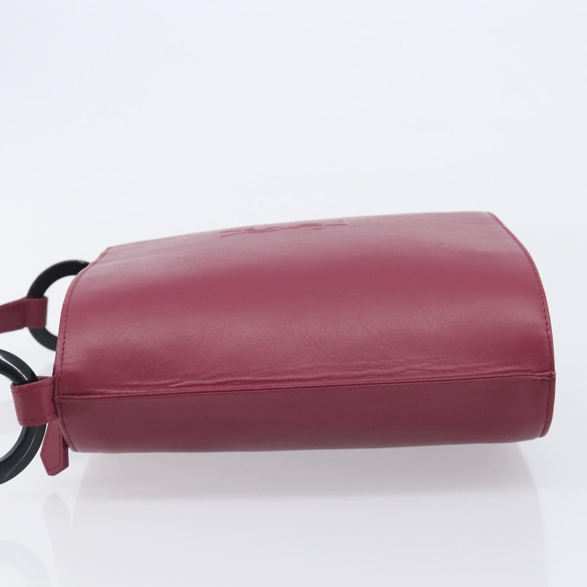 Saint Laurent Shoulder Bag Leather Bordeaux Auth ka6915A