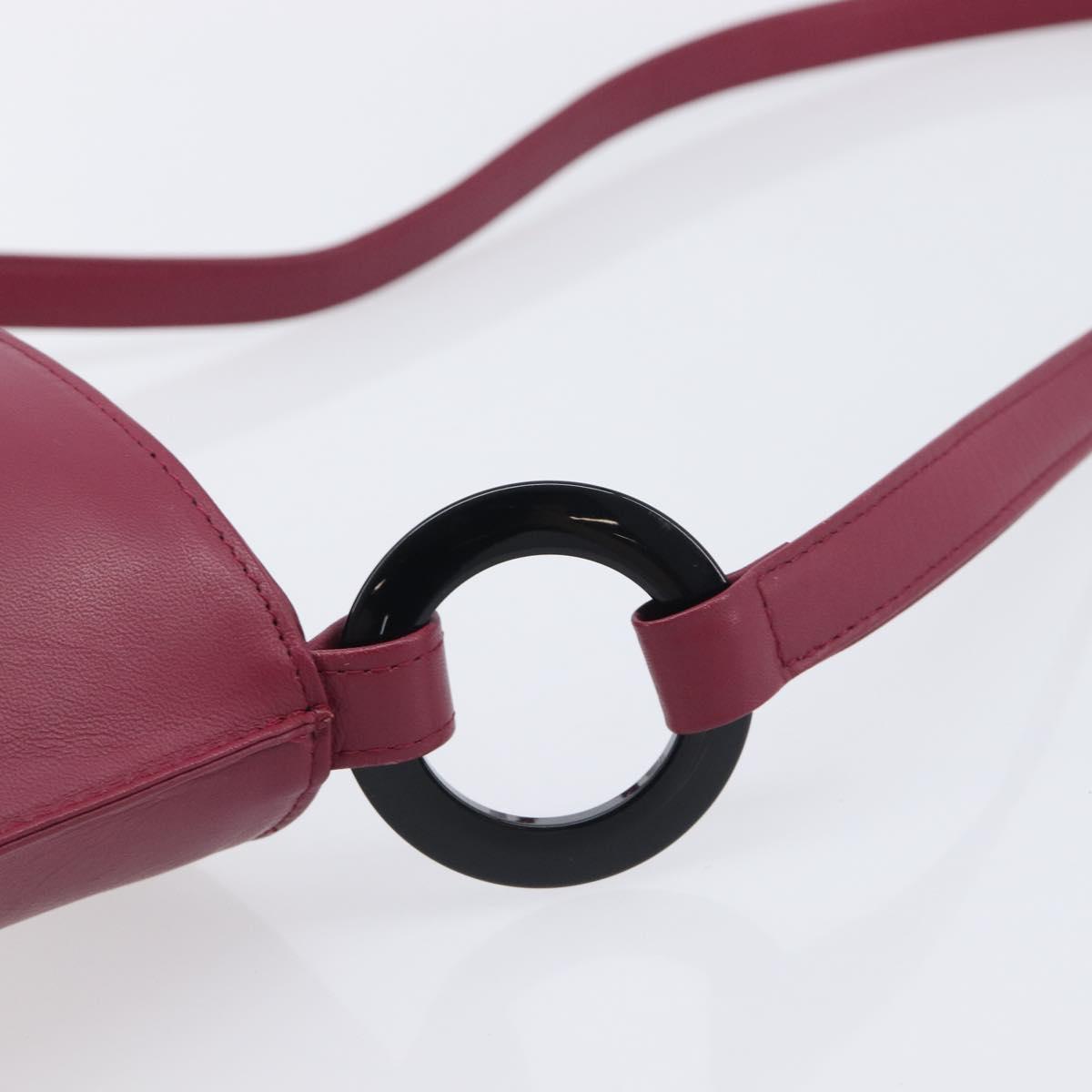Saint Laurent Shoulder Bag Leather Bordeaux Auth ka6915A