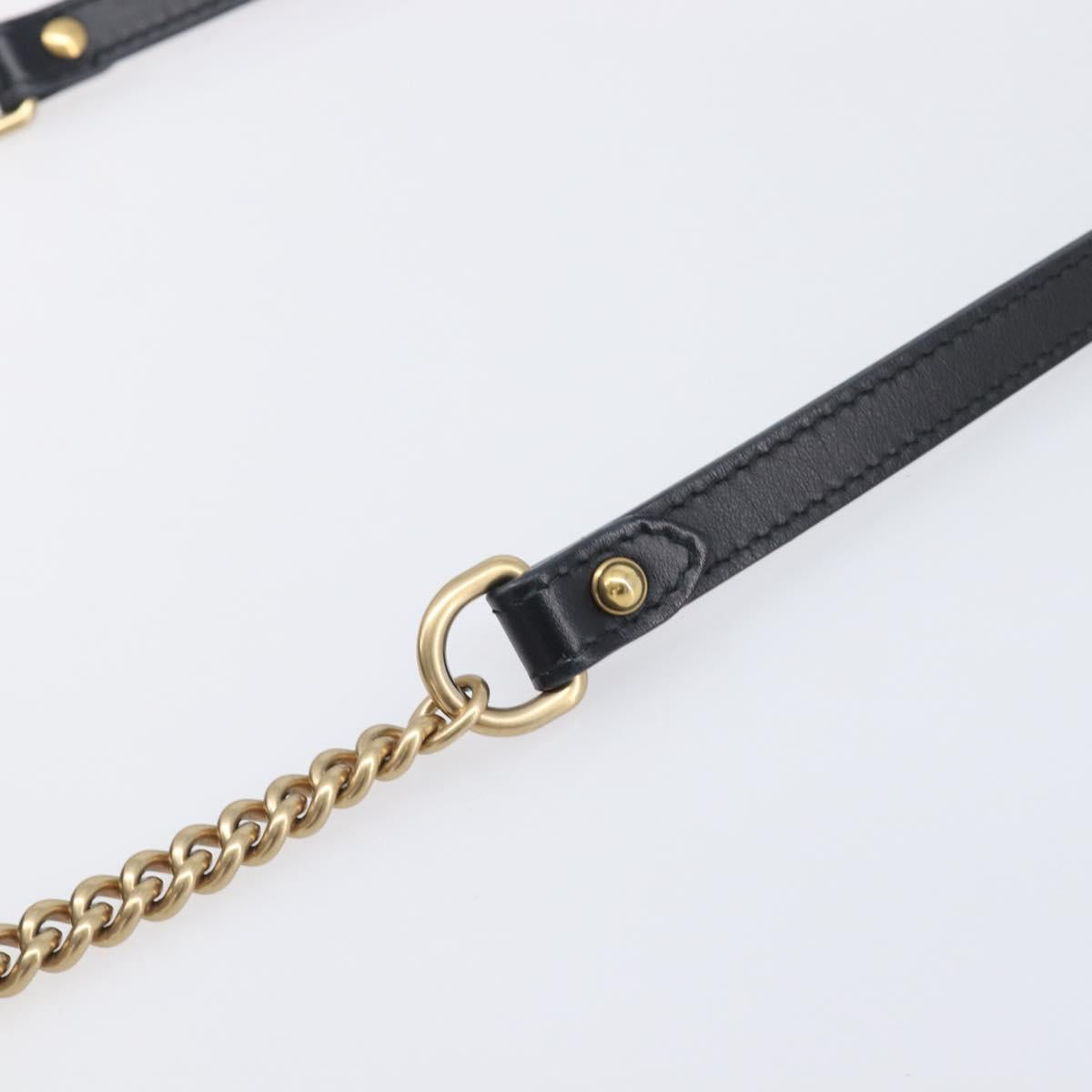GUCCI GG Marmont Shoulder Bag Leather Black Gold 448065 Auth ka6917V